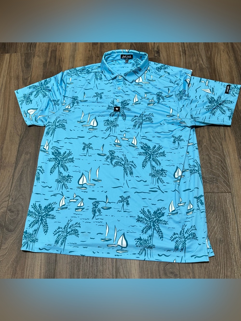Bad Birdie The Castaway Short Sleeve Polo Shirt Golf Performance Size XL Mens